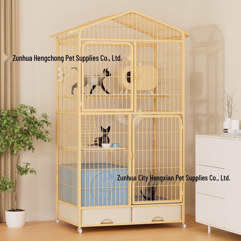 Extra-Large Multi-Layer Indoor Cat Villa with Integrated Toilet