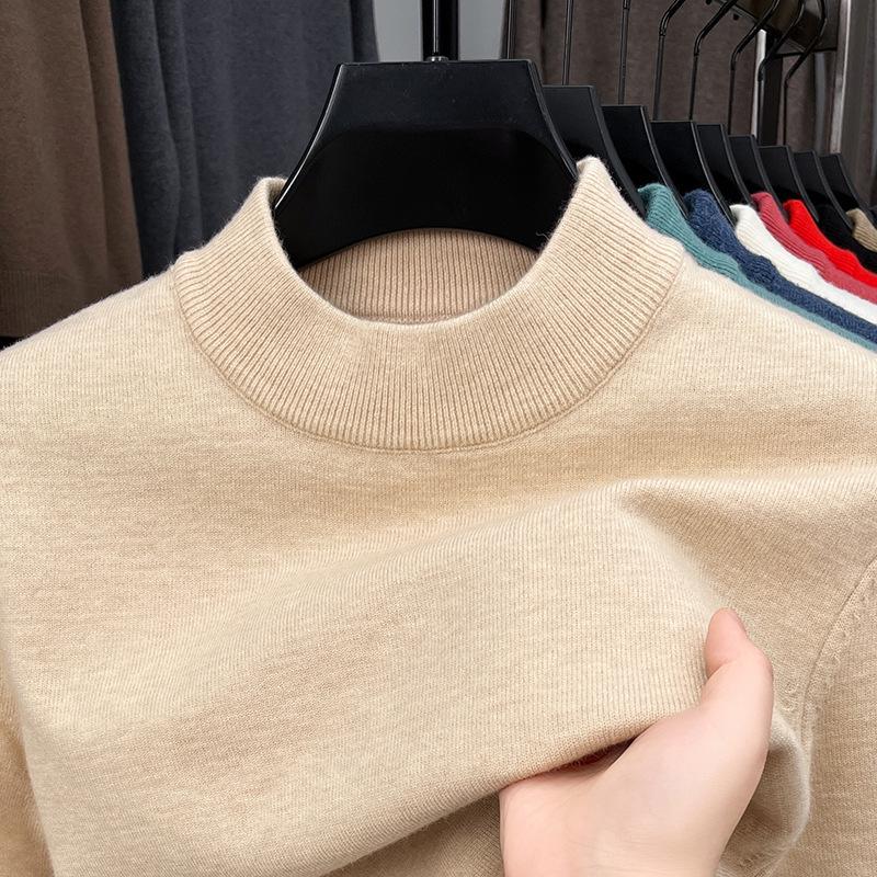 Herrenpullover mit halbem Rollkragen: Trendige Herbst/Winter Strickware im koreanischen Stil, Warme Oberbekleidung für Herren