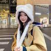 Cozy Bear Ears Plush Hat with Ear Protection for Autumn/Winter - Fits Large Head Circumference