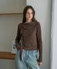 DEHEVE Drape Scarf Long Sleeve [Brown]