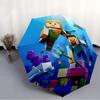 Printed Blocky Pixel Game Folding Umbrella,Outdoor,Leisure,And Travel Umbrella,Durable Umbrella Fabric,Birthday And Holiday Gift