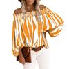 Summer and Autumn New Striped Sexy Fashion One-shoulder Chiffon Shirt Shirt Women