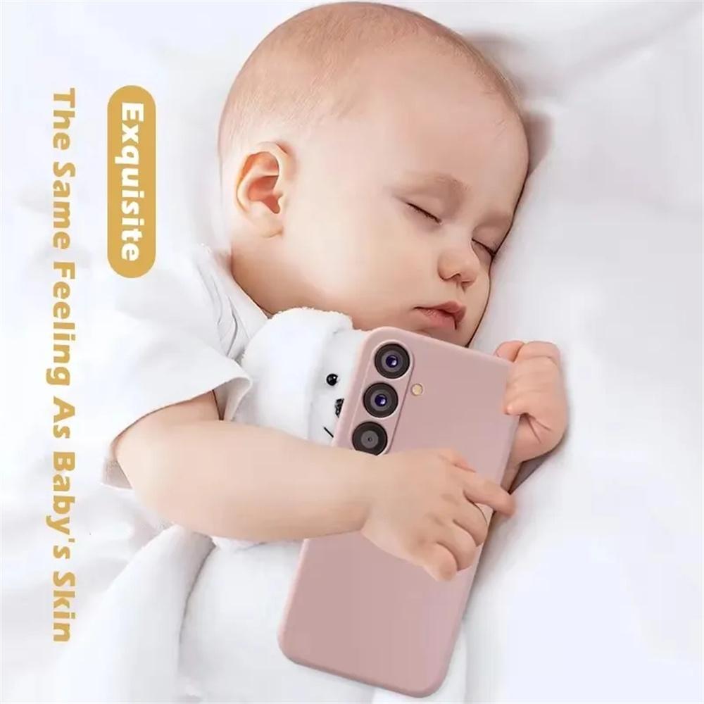 For Samsung S26 UItra S25 S24 PLus FE Global Full Protection Soft Silicone Cover Original Liquid Silicone Shockproof Cover