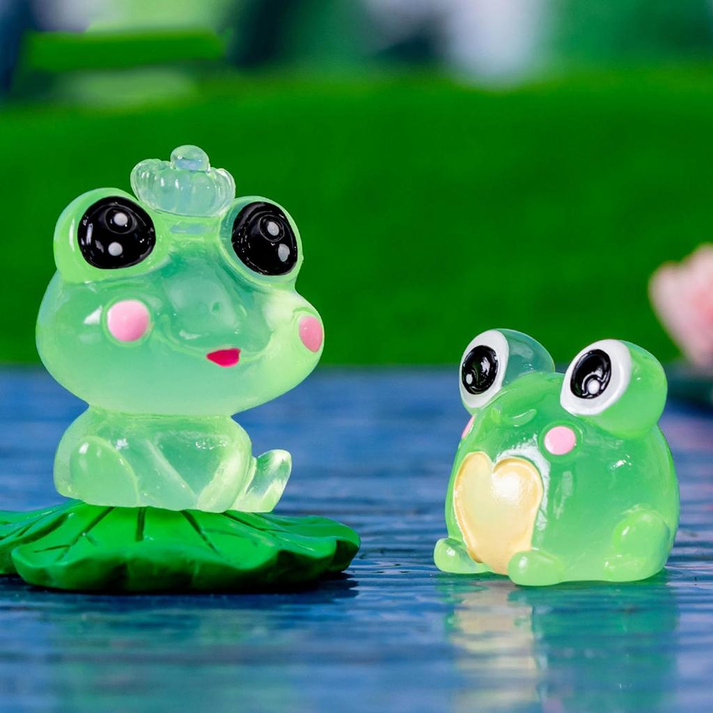 12 Cute Frog Resin Luminous Tree Elf Movie Character Garden Landscape Collection Gift Miniatures, Figurines, Decor, Bonsai, Ornaments,