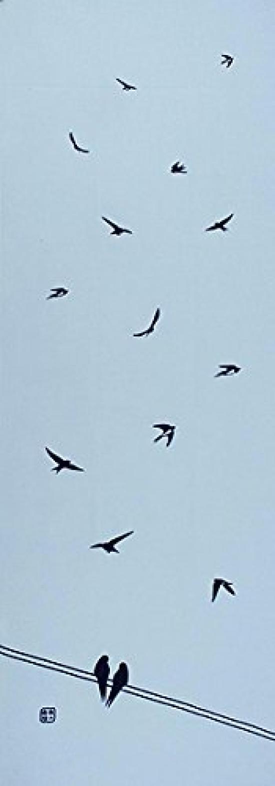 

Dyeing Anbo Hand Towel Flying Light Authentic Dyed Cotton Tokuoka Made in Japan 35cm x 100cm Swallows Blue 100% светло-синий