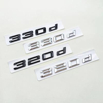 3D ABS Chrome Black Logo 320d 330d Emblem Letter Sticker Car Rear Trunk Badge for E46 E92 E90 E91 F30 GT F34 F31 Accessories
