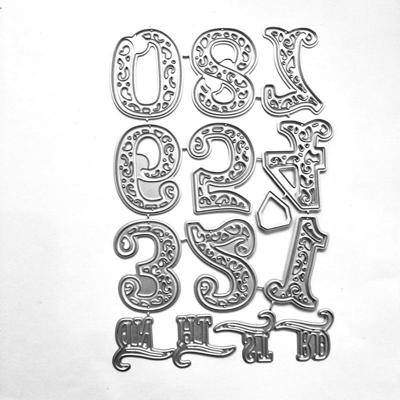 Цифры Металлические Вырубные Штампы Трафареты Вырубка для DIY Скрапбукинг Альбом Бумага Карточка Тиснение
