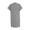 Women's Casual Cotton And Linen Striped Printed Short Sleeved Shirt Dress