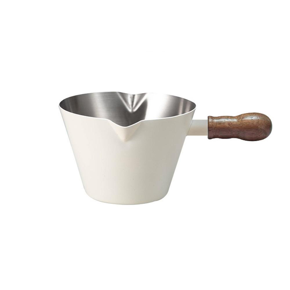 Walnut Handle Coffee  Extraction Cup 304 Stainless Steel Milk Cup Multifunctional Dosing Cup  Cafe