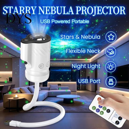 Multi Angle Projection Light Projector Night Light, Starry Sky Projector, 360 Degree Flexible Neck, Portable USB LED Lamp for Bedroom Ceiling,