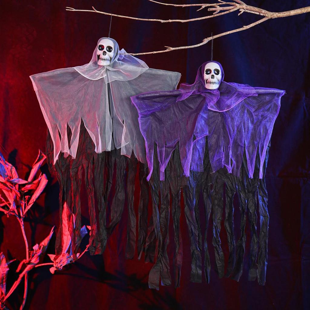 Halloween Hanging Skeleton Ghost Gauze Ornament for Outdoor Decoration