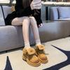 European Matte Leather Martin Boots 2025 New Letter Lapel Popular Boots Big Yellow Boots Two Wear Muffin Women's Shoes