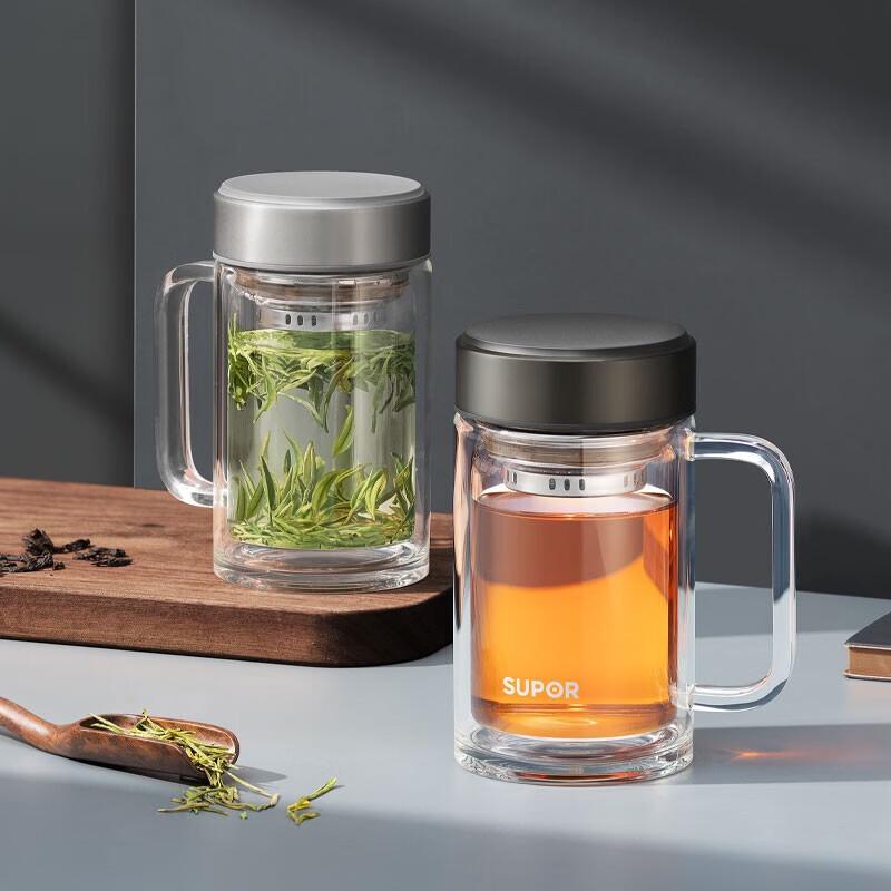 SUPOR Double-Layer Glass Mug