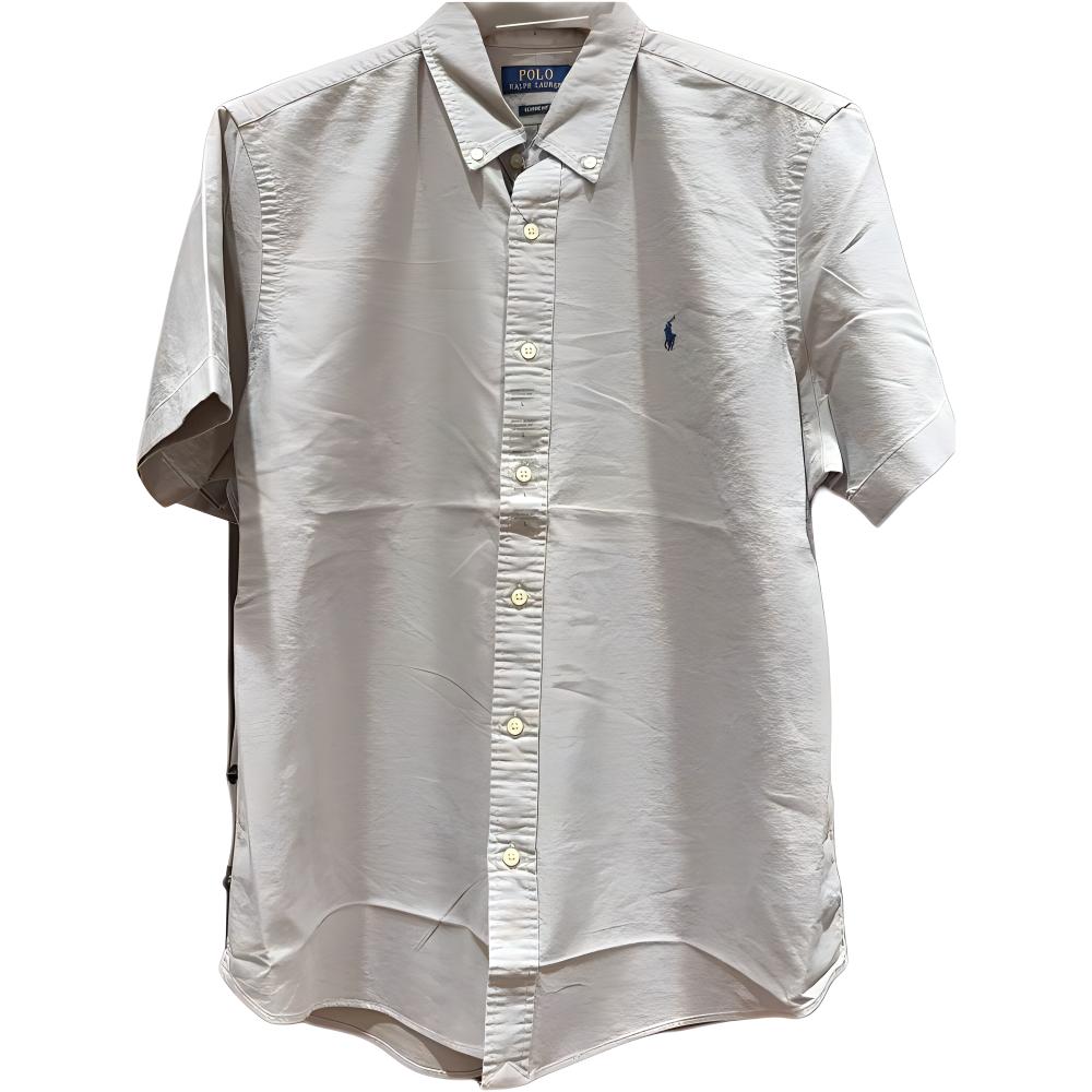 

Polo Ralph Lauren однотонная рубашка с коротким рукавом и вышитым логотипом Мужские рубашки Серый 710843575-003 M