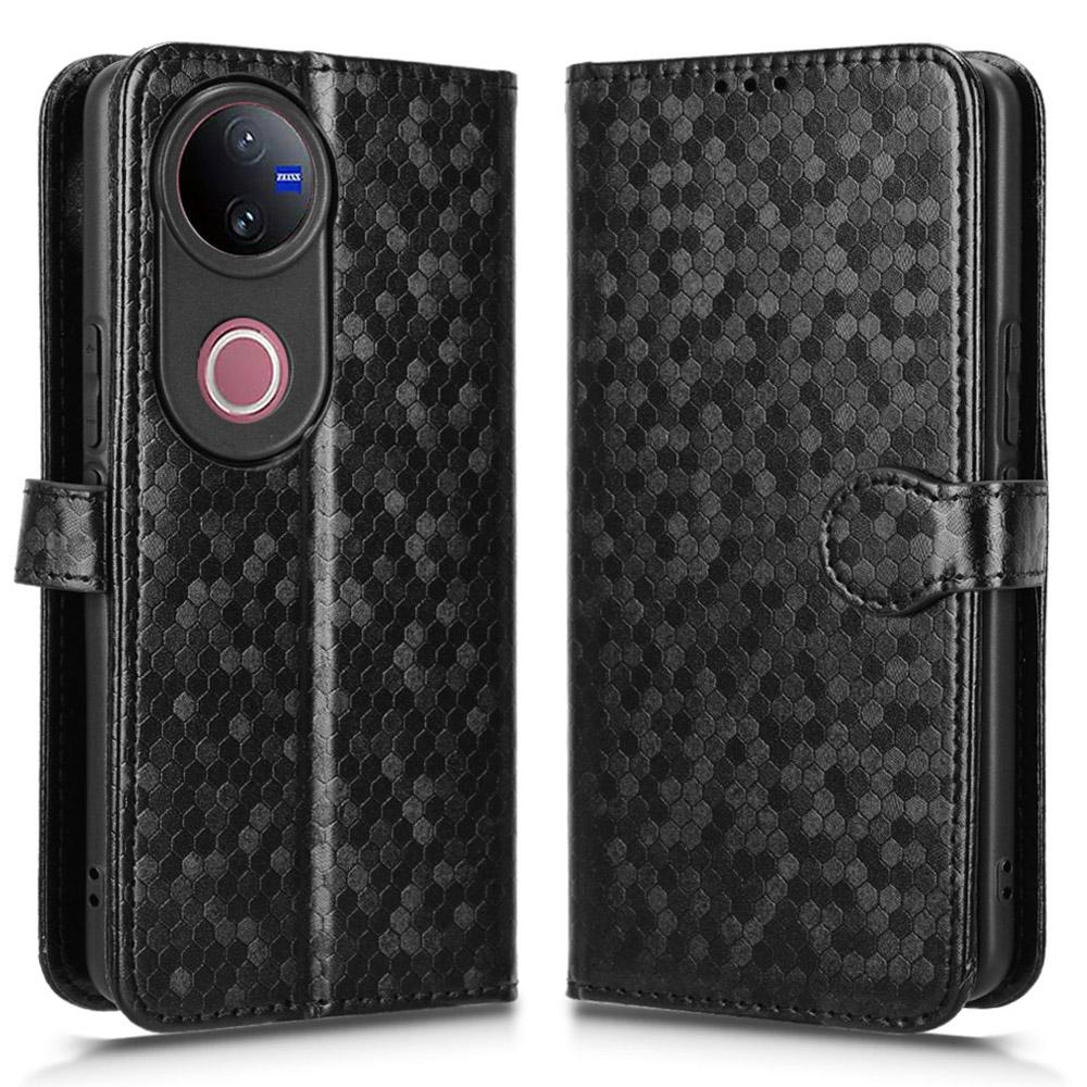 For Vivo V50 5G Wallet Case Dot Pattern Imprint PU Leather Phone Cover