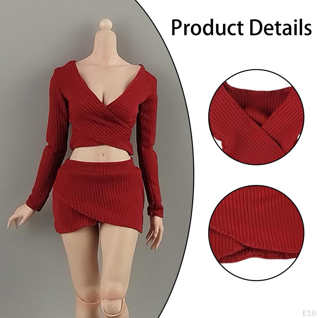 1:6 Female Crop Tops Action Figure Clothes Fashion Handmade Cosplay Long Sleeve Top for 12''