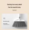 Soft Bristle Indoor Broom and Dustpan Set for Hair and Floor Sweeping
