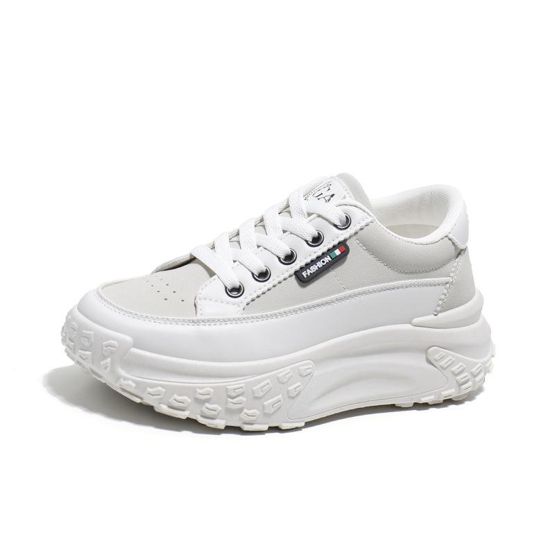 Bílé boty pro ženy Jaro Nový student Korejský styl Ins Trendy Všechno se hodí Silná podrážka Plátěné boty Sportovní ležérní boty Q057