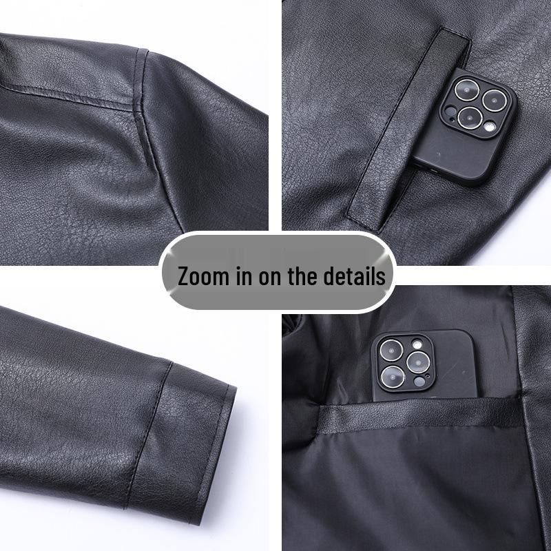 2025 Autumn Retro PU Leather Motorcycle Jacket: Trendy, Loose-Fit Men's Outerwear