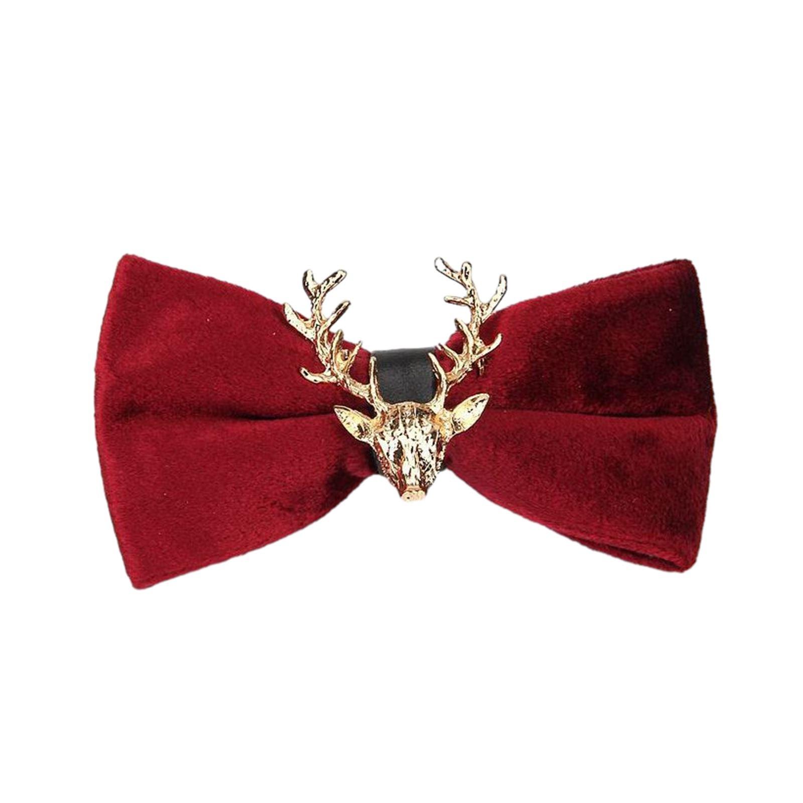 

Декор в виде головы лося из сплава Галстуки для фотосессии Джентльменский бархатный галстук-бабочка Без узла Деловая униформа Шейный аксессуар 3