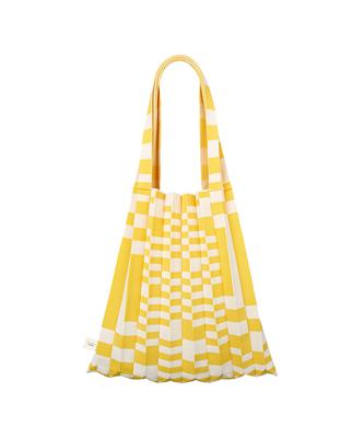 Pleatsmama Shoulder Bag Grid Yellow