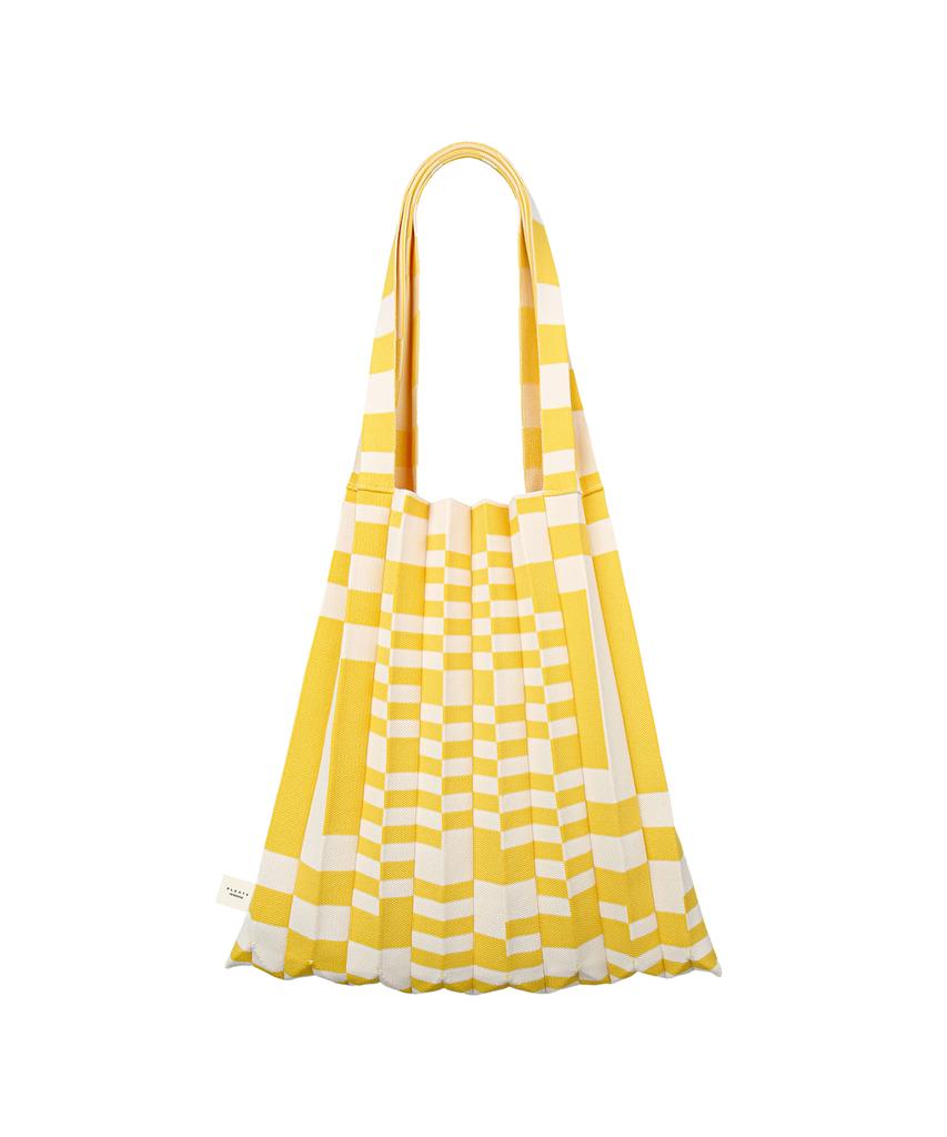 Pleatsmama Shoulder Bag Grid Yellow