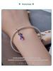 S925 Silver Gradient Purple Butterfly Pendant Bracelet