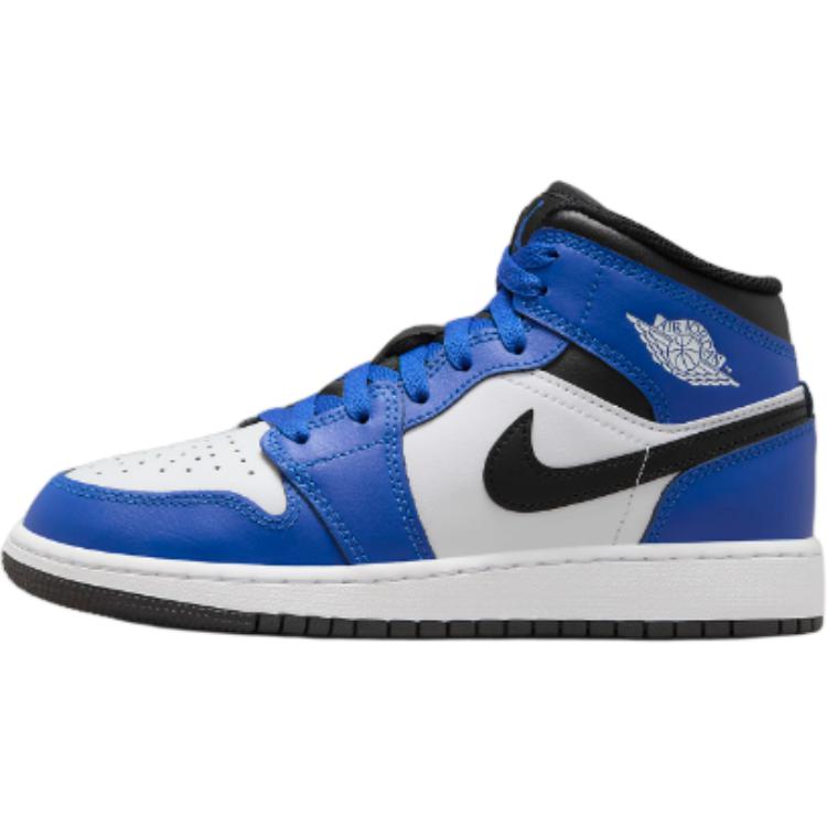 Air Jordan 1 Mid GS Game Royal Kids Sneakers Blue Black White DQ8423-402