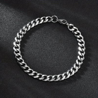 Stainless Steel  Men's Curb Cuban Link Chain Bracelets Jewelry