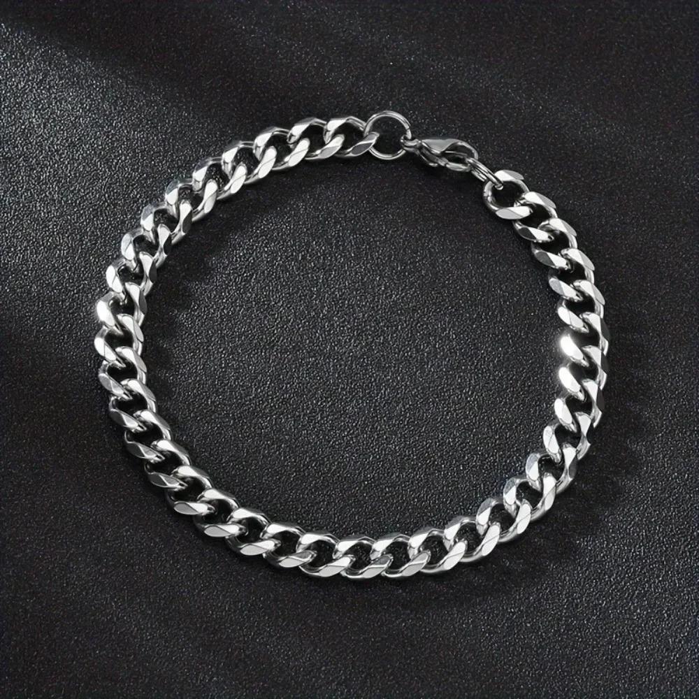 Stainless Steel  Men's Curb Cuban Link Chain Bracelets Jewelry