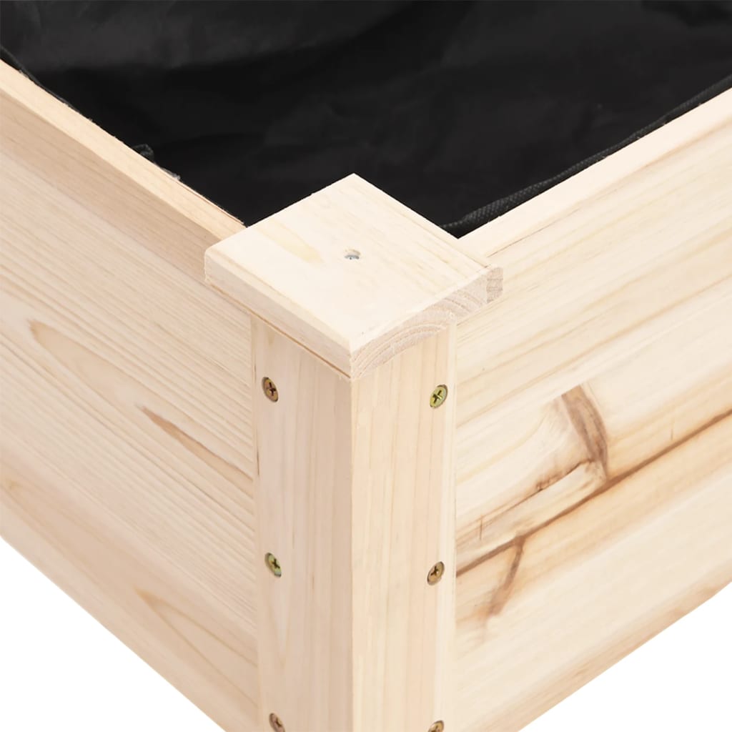 Vidaxl Flower Stand with Liner, 71X37X76 Cm, Solid Fir Wood