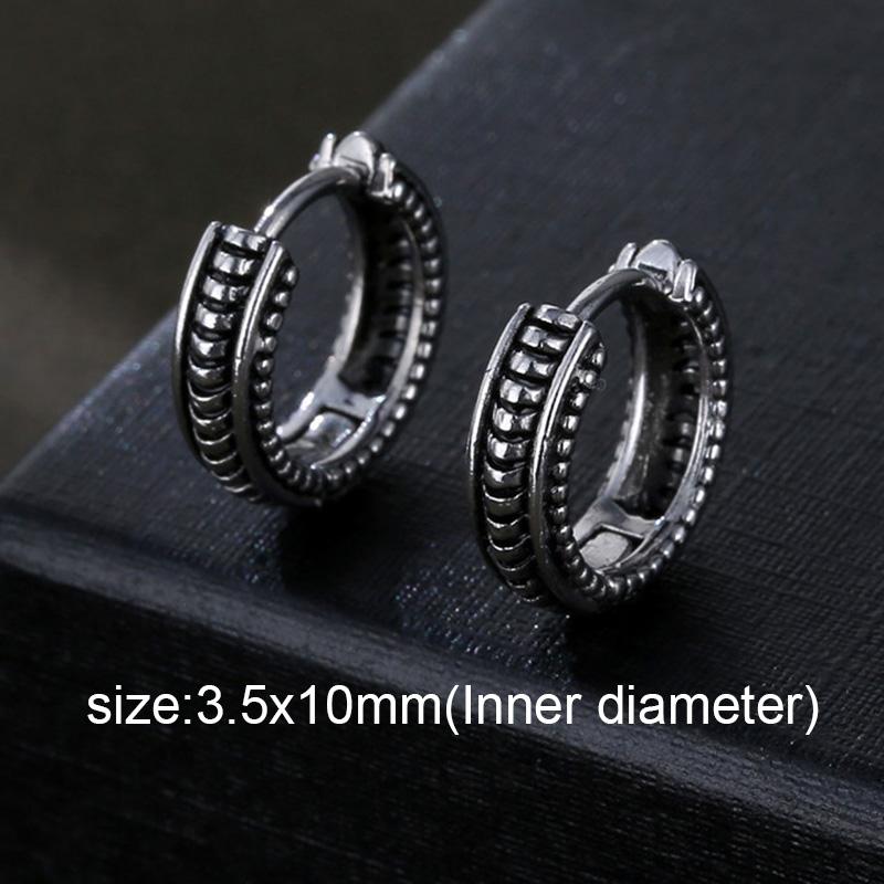 1 Paar Mehrstil Nicht verblassende Kleine Runde Creolen Für Männer Frauen Edelstahl Gotisch Retro Ohrring Ohrbügel Schmuck