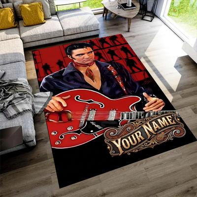 Elvis Presley Personalized Text Floor Rug Office Rug Perfect for Outdoor Study Room Dining Room Decorate Room Antislip Carpet Decorate Offices