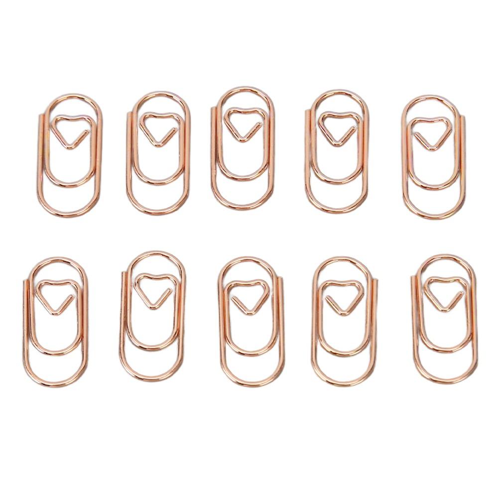 300pcs Electroplated Finish Rose Gold Paper Clips Anti Slip Design Decorative Paperclips  DIY Crafts