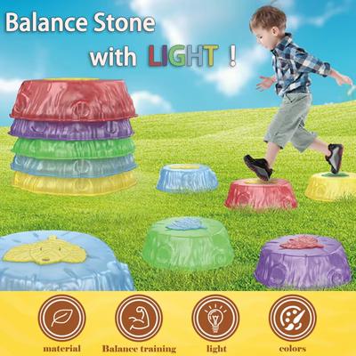 6/8Pcs Luminous Stepping Stones,Kid Sensory Training Toy Sensory Balance Board Toy Preschool Obstacle Course for Indoor Outdoor