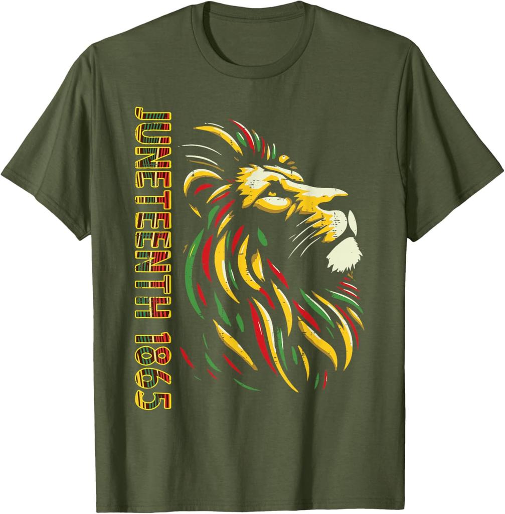 Juneteenth 1865 African Lion Freedom Celebration Graphic Tee Unisex Unisex Vintage June 19th Tshirts Gifts