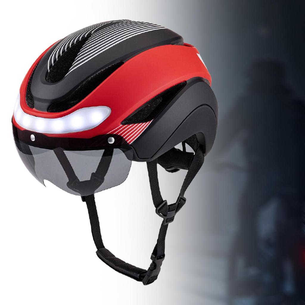 Fahrradhelm mit Licht Stoßabsorbierend Verstellbarer Kinnriemen Modern Sport
