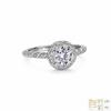 S925 Sterling Silver Twisted Moissanite Ring with Four-Prong Setting for Women
