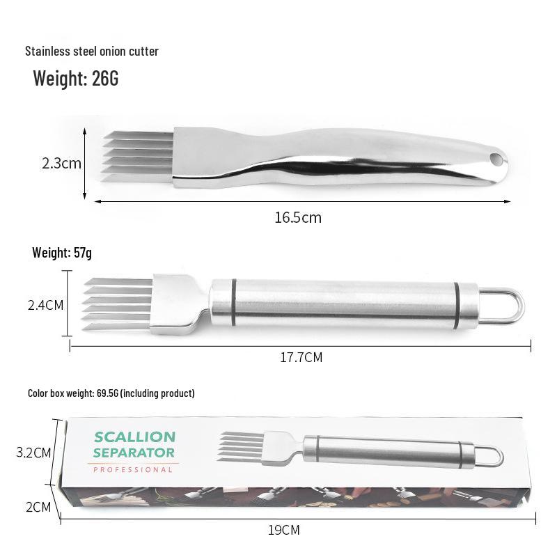 304 Edelstahl Zwiebelhacker & Julienne-Schneider Küchenhelfer