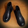 Men Ankle Boots High Quality Winter Boots Men Genuine Leather Casual Shoes Vintage Male Comfortable Shoe Warm Snow Sock Boot Man