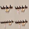 Walnut Wood Wall Hook Rack With Hooks For Entryway And Closet Organizer