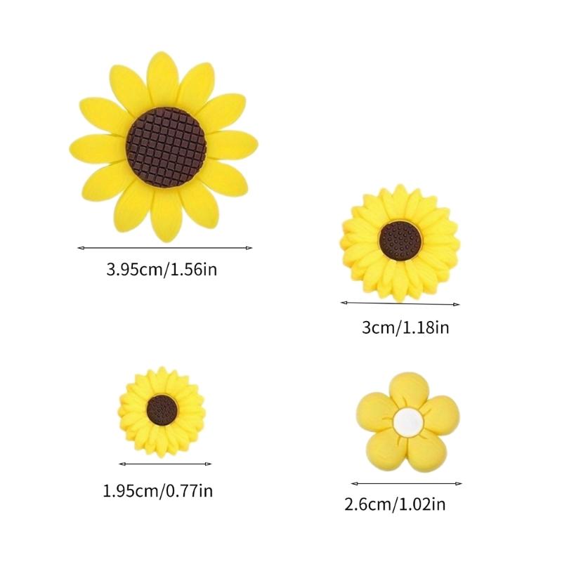 24Pcs Flower Bead Adornment Delicate Flower Handmade Necklace Beads Round Silicone Beads for Crafts and Home Decors