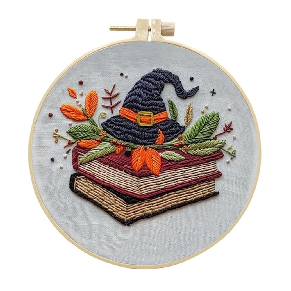 Halloween Embroidery Kit with Instructions Ghost & Gothic Stamped Cross Stitch Kits Needlepoint Kit for Adults & Beginners