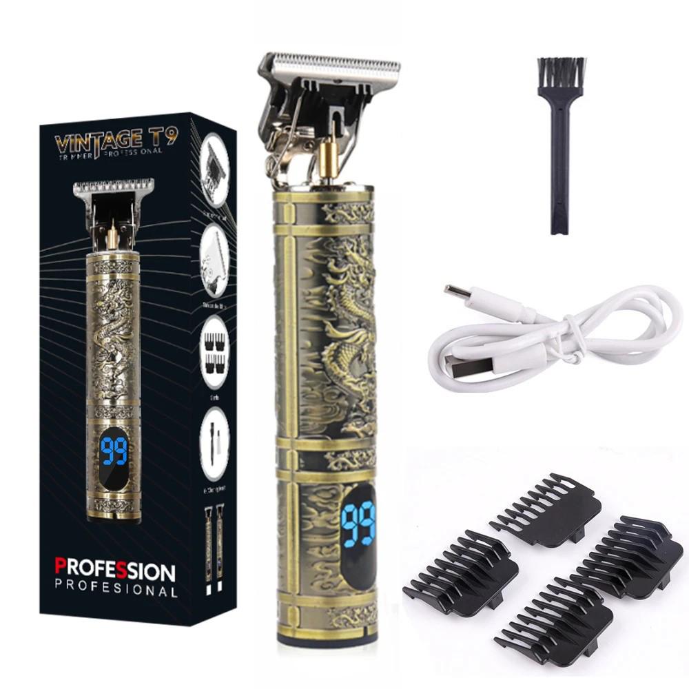 LCD Digital Display T9 All Metal Shaver Reise Bærbar Elektrisk Barber Elektrisk Pusher Hårklippemaskin for kvinner