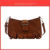 Fashion Suede Tote Bag With Fringes For Travel And Casual Use