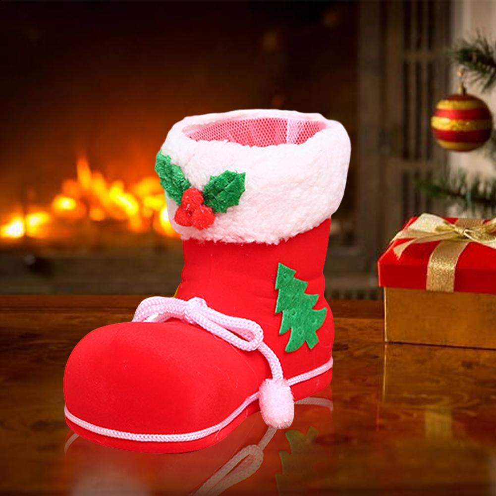 Christmas Little Red Boots Decor Creative Cartoon Boots Mini Festival Theme Home Decoration Supplies