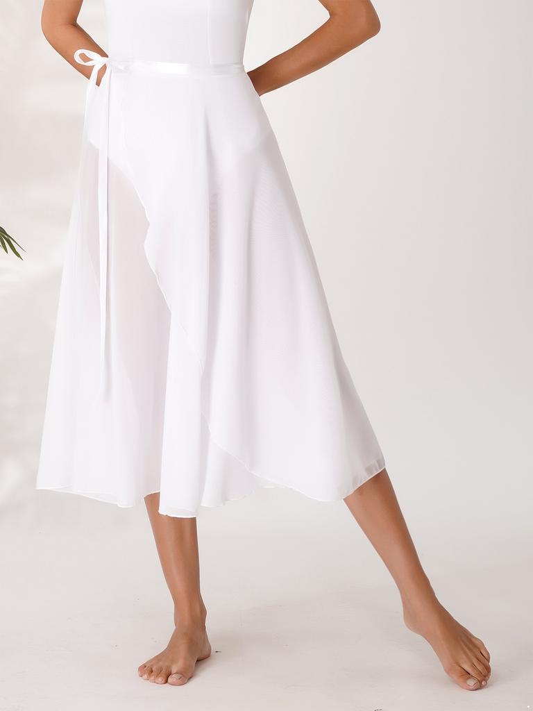 Fusta de balet pentru femeie fete peste eșarfă Fusta tutu cu talie elastică Fusta de dans transparentă