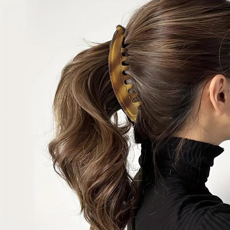 13cm Large Banana Clip Simple Vertical Hairpin Temperament Hairpin Ponytail Clip Back of the Head Grabbing Clip