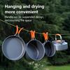 Conjunto de Utensílios de Cozinha para Camping Alumínio Portátil Louça Exterior Kit de Cozinha Panela Tigela Chaleira Panela Equipamento para Caminhada Churrasco Piquenique