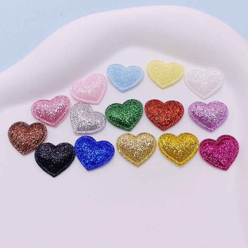 10 Stück/Set Bling Herz Aufnäher Gepolsterte Aufnäher Für DIY Kopfbedeckungen Haarspangen Dekoration Kleidung Hut Basteln Nähzubehör